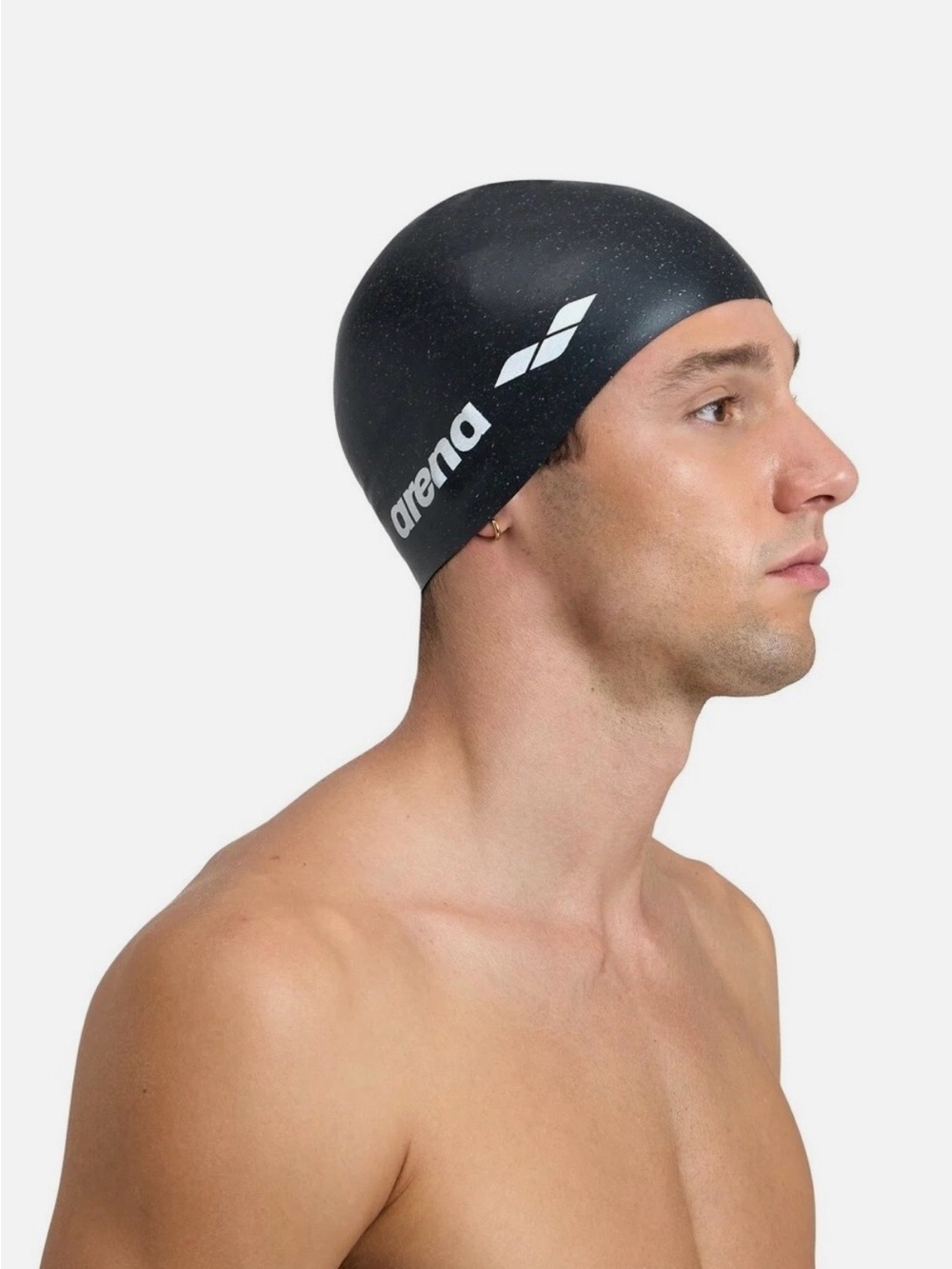 Arena Black Silicone Swim Cap Adult Unisex Lap Swimming Training Pool Bundle (2)